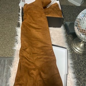 Super over the knee boots brown suede